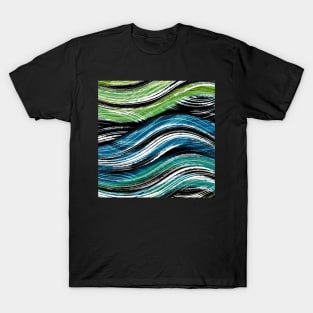 Making’ Water Waves | Digital Pattern | Bold Blue, Green and Teal T-Shirt